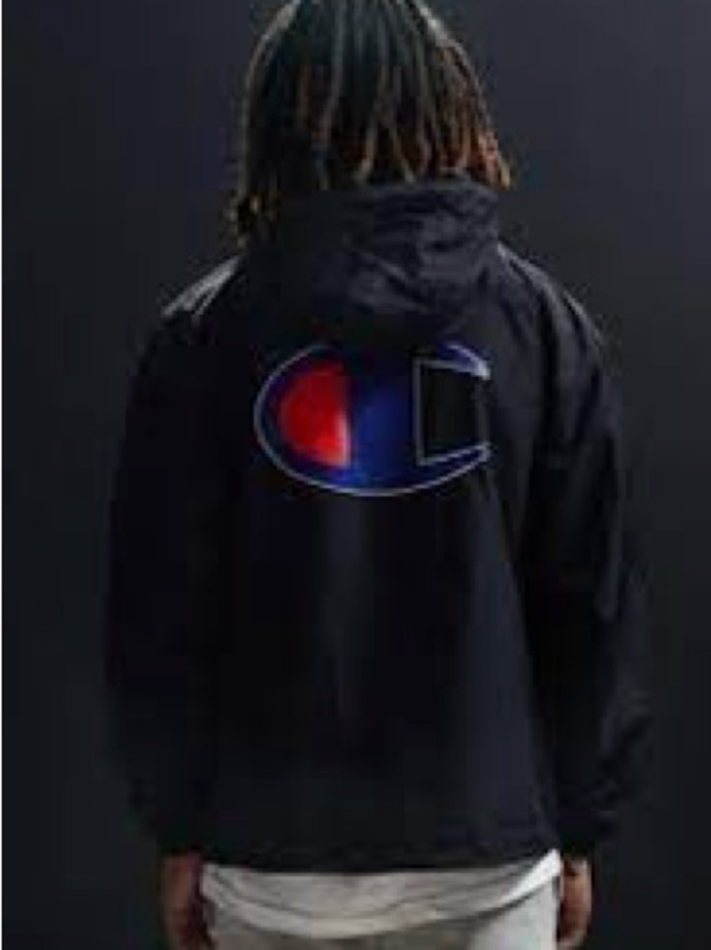 Champion Black Hooded half zip pullover Windbreaker
